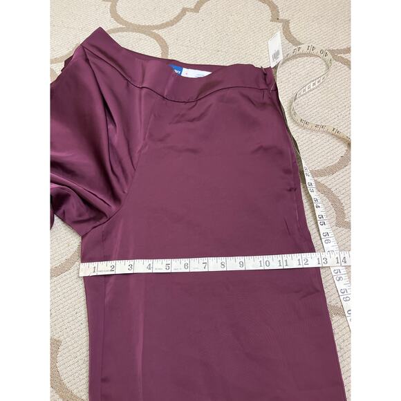 Old navy high rise full length wide leg cherry bark satin pants, size 6 - Picture 7 of 16